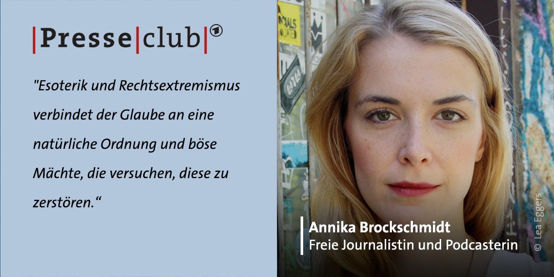 ARD_Presseclub's tweet photo. Dass Esoterikfans mit Rechtsextremen demonstrieren sei nicht verwunderlich, meint @ardenthistorian. Sie seien traditionell nicht zimperlich in der Wahl der Leute, mit denen sich das angebliche Gleichgewicht wieder herstellen lasse. #presseclub

@DasErste @phoenix_de @wdr5 https://t.co/5XfzGlORrY