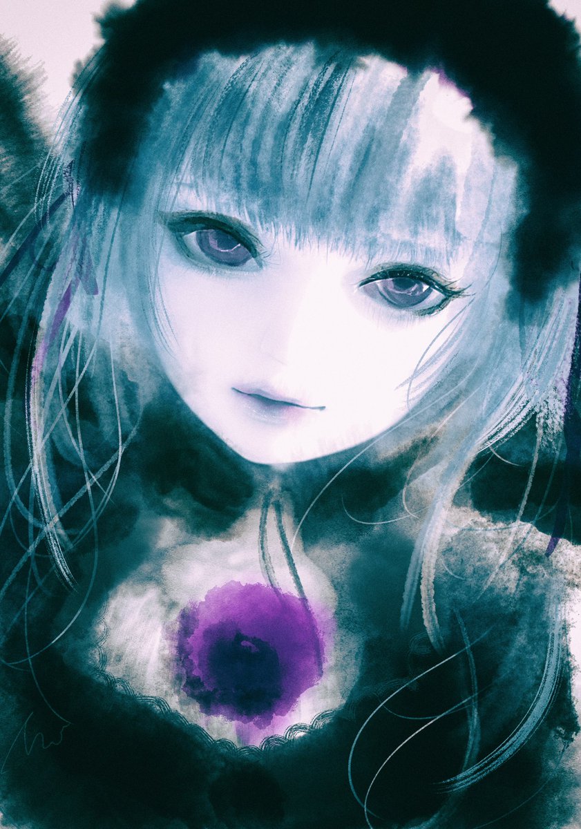 suigintou 1girl solo looking at viewer hairband lips purple eyes bangs  illustration images