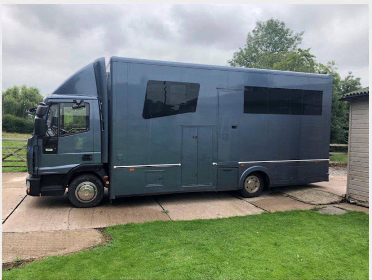 Cooke_Coach's tweet photo. Just Arrived In - Stunning 7.5t Euro Cargo finished in Range Rover Byron Blue. MEC 2018 conversion on 2013 13 Plate with only 43,000 miles from new. 
Partitioned for 2 horses
Tilt cab MOT 12 Months
Available to view by appointment at Cooke Coachbuilders in Crewe.
£37,995 no vat https://t.co/2enh7cupma