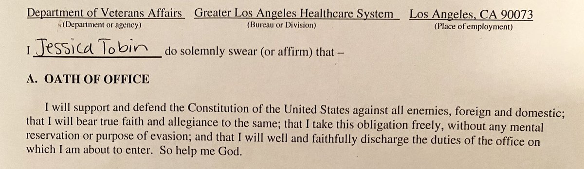 JessicaLTobin's tweet photo. This week I was sworn in to start the Advanced Fellowship in Health Services Research with the VA’s Center for the Study of Healthcare Innovation, Implementation, and Policy. Tbh it feels a bit weird to be employed by this federal government, but regardless, I’m looking forward.. https://t.co/A6CnCYISVl