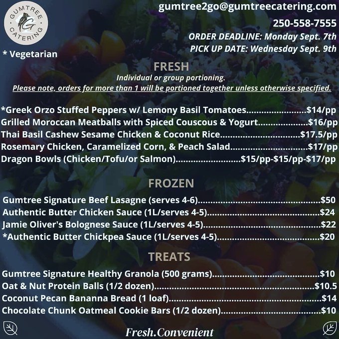 Have you got your order in for @Gumtreecatering &lsquo;s new 2 go menu yet ? Don&rsquo;t worry about cooking this<a class="tags" target="_blank" title="On Twitter" href="/?out=eyJ0eXAiOiJKV1QiLCJhbGciOiJIUzUxMiJ9.eyJpYXQiOjE3MjMwNzIxNjgsImlzcyI6InR3cG9ybnN0YXJzLmNvbSIsIm5iZiI6MTcyMzA3MjE2OCwiZXhwIjoxNzU0NjA4MTY4LCJyZWRpcmVjdF91cmwiOiJodHRwczovL3R3aXR0ZXIuY29tL0d1bXRyZWVjYXRlcmluZyJ9.pXhkQv_Wb3DUEOvJ2b-Taes__LbQaPfLJyxmIOmDkD5JN9XShCaW_Io4rYMrPfHO-rbeR1wQFTWLBiZUQojuew">@Gumtreecatering</a><a href="/tag/fresh"class="tags"><span>#fresh</span></a><a href="/tag/togo"class="tags"><span>#togo</span></a><a href="/tag/okanaganliving"class="tags"><span>#okanaganliving</span></a><a href="/tag/2go"class="tags"><span>#2go</span></a><a href="/tag/gumtreecatering"class="tags"><span>#gumtreecatering</span></a>