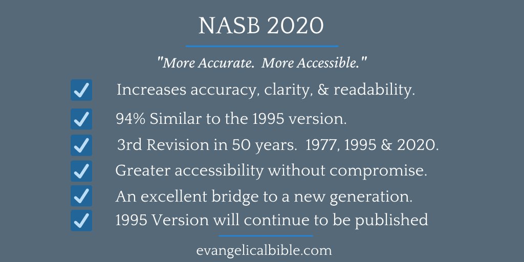 evbible's tweet photo. Want to be informed about the NASB 2020? We will providing information about the details of this revision. Sign Up Here: https://t.co/bO7AKDDIpi #NASB #NASB2020 #Bible https://t.co/lYsNyEWfMH