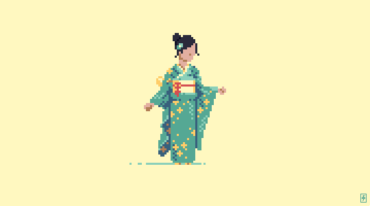 scrixels's tweet image. vaguely almond blossom inspired kimono!
#kimono #pixel_dailies 
@Pixel_Dailies
 #pixelart