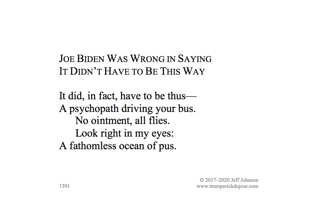 jeffj55406's tweet photo. "Joe Biden Was Wrong in Saying It Didn't Have to Be This Way"
#TrumpHatesVets #WhyYesIAmPlayingGolfToday #poetry @realDonaldTrump @GOP https://t.co/jFD4jIw9jC