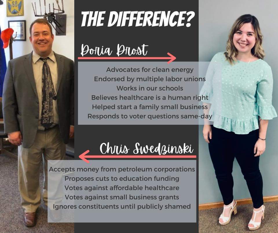 DrostDoria's tweet photo. My opponent says he cares about the folks here in rural Minnesota, but if you look at the big picture, he’s all talk. Expect More. https://t.co/kFYLhibXfa