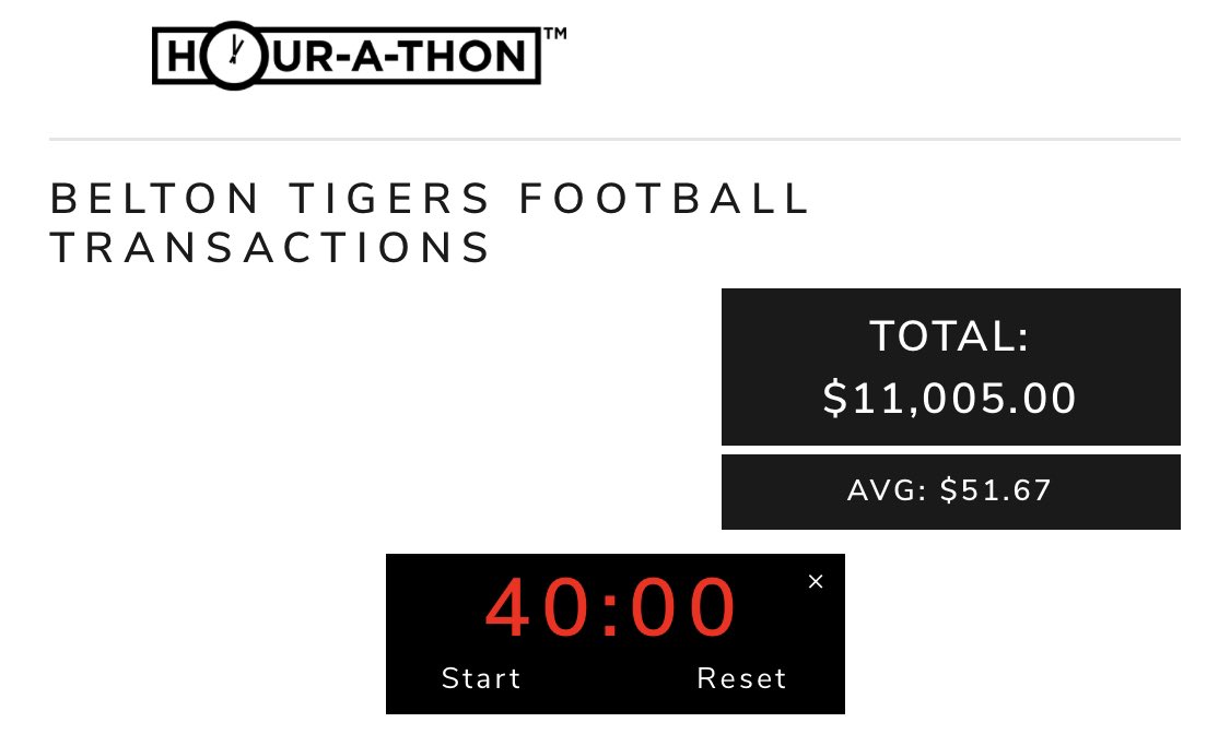 🚨 FAST START ALERT‼️ In the first 20min of <a href="/BeltonTigerFB/">Belton Tiger Football</a> Hou-A-Thon fundraiser they have already raised over $11,000💵‼️ they are raising $550💰a MINUTE 😲 

<a href="/HOURATHON/">Hour-A-Thon ®</a> is the fastest and easiest way to raise money for your program!