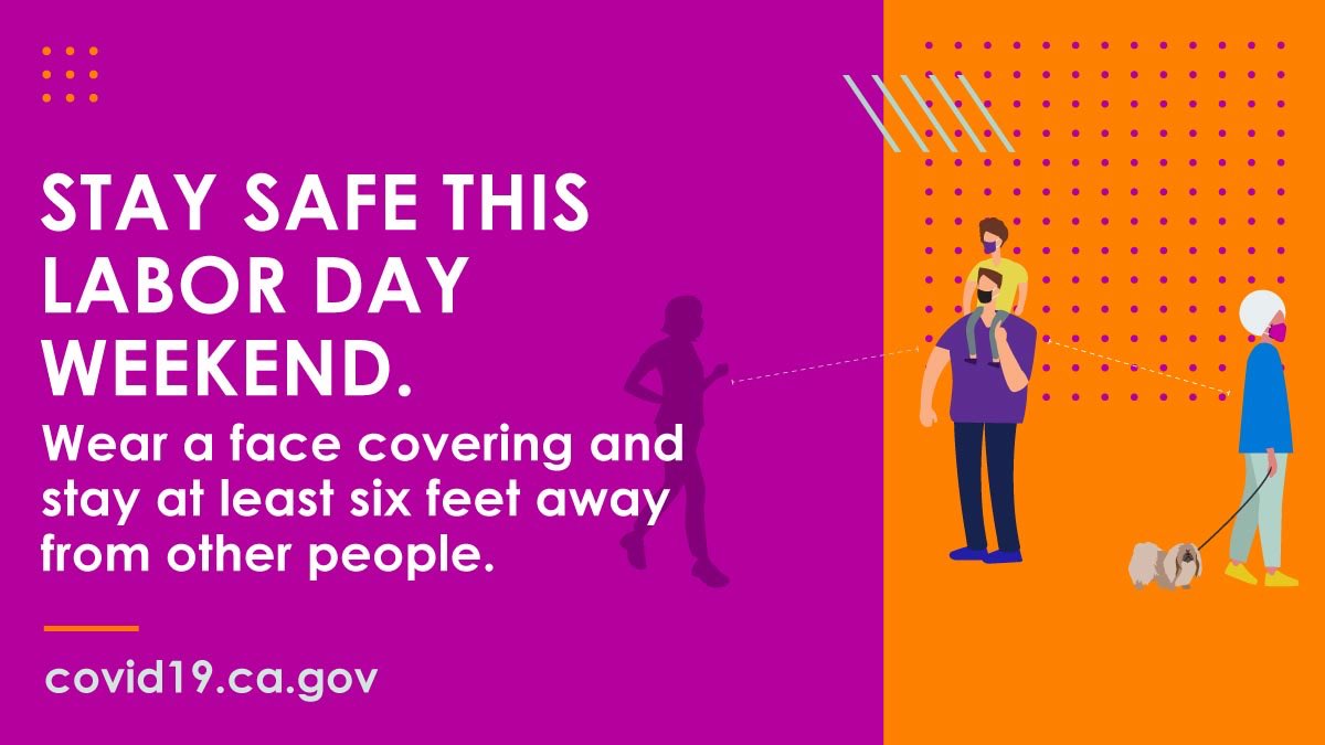 CAgovernor's tweet photo. It’s a holiday weekend, but #COVID19 isn’t taking time off.

Be safe, be smart, stay healthy. #YourActionsSaveLives https://t.co/wrsiAy1dOV