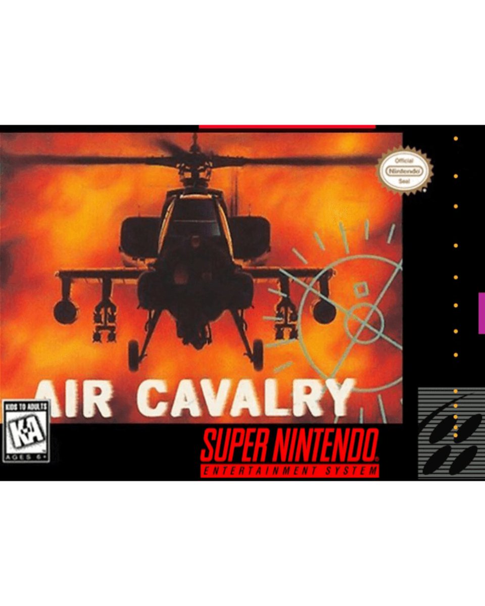 GreatGameCovers's tweet photo. Air Cavalry (SNES) 

#SNES #SuperNintendo #SuperNintendoEntertainmentSystem #Nintendo #AirCalvary

#GreatGameCovers #VideoGames #RetroGaming #RetroGames #RetroCollective #Gaming #Gamers https://t.co/zxReB2VIIJ