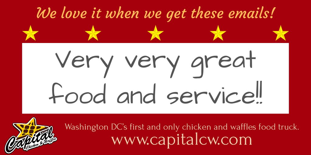 We love getting these emails!
capitalcw.com
#dcfood #dclunch #dcfoodtruck #WashingtonDC