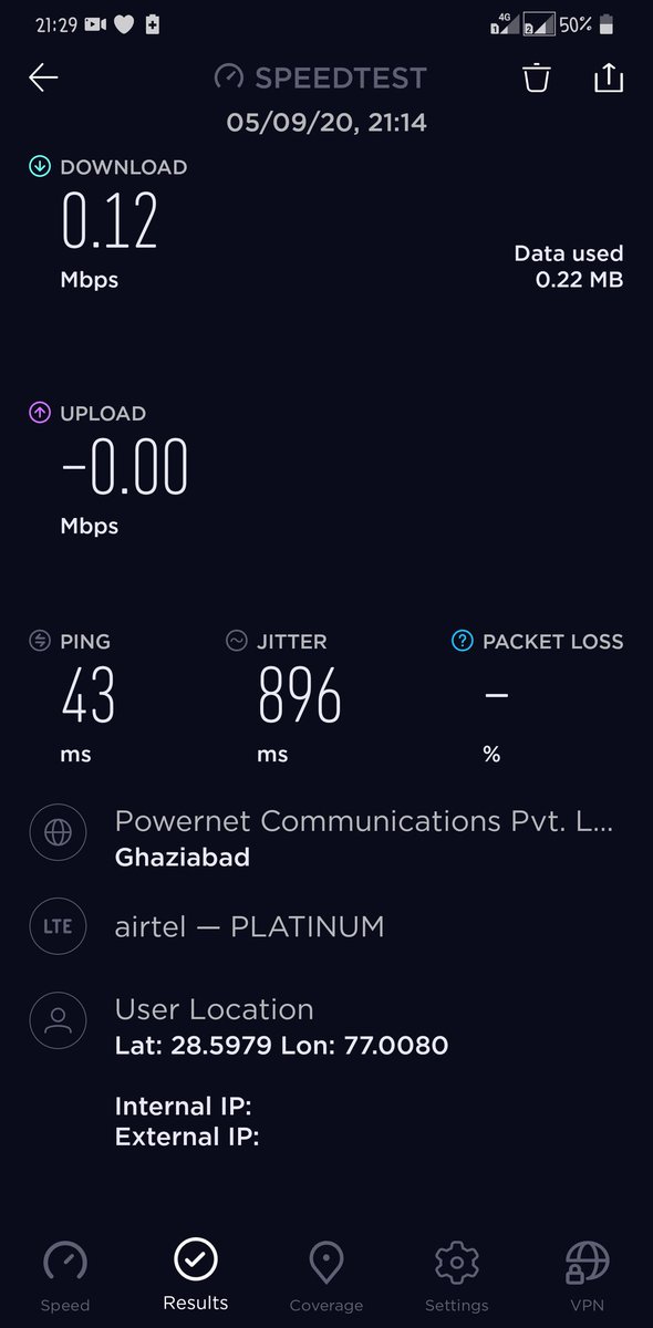 RanjeetaRawat2's tweet photo. This is internet speed of India's largest and fastest telecom service provider.. pathetic service I want say @airtelindia @Airtel_Presence .. so many complaints given but they are in same place.. stop saying that you have fastest network.. #patheticnetwork https://t.co/jZhFDJNl7x