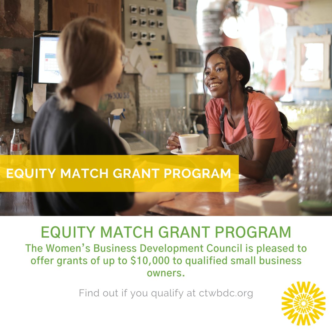 CTWBDC's tweet photo. CTWBDC Equity Match Grant Program
The Women’s Business Development Council is pleased to offer grants up to $10,000 to qualified small business owners who live in Connecticut. 

Click here for more information: https://t.co/ZK8Z543yPL https://t.co/4wVwcaxUsB