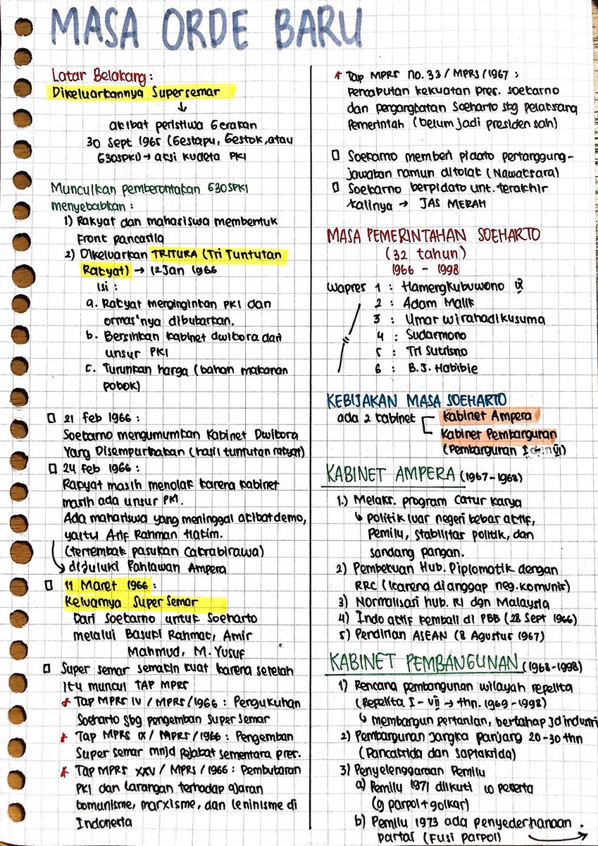 manajemenugm21's tweet image. Rangkuman Sejarah
Masa Orde Baru ✨
bantu like dan rt ya teman2
semoga bermanfaat, ❤️