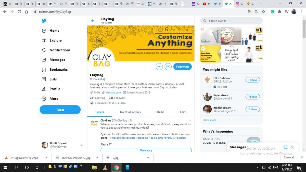RohitDhyani's tweet photo. @TryClayBag Excellent Idea on Teacher Day 

Followed all steps. 
Followed on twitter and Instagram also. 

#follow #branding #notebook #customized #custommade #smallbusinesses #freeshipping #smallquantity #savemoney #india 

Join @AmitSapra16 @DhongiAatma @sappysapio @chweepster @rahulneil https://t.co/qSKEjSzCPb