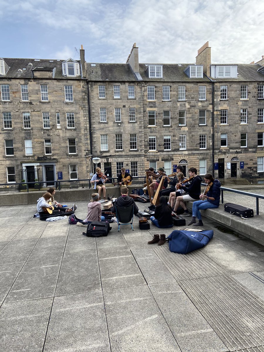 Beathhigh's tweet photo. Just walked past this impromptu folk jam on Buccleuch Place. Brilliant. https://t.co/QHqXX9C6d1