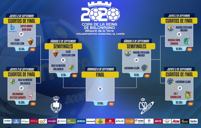 PasionBM's tweet photo. En menos de 45 minutos arrancan las semifinales de la #CopaReina2020: @BMMalagaCosta-@CBLaCalzada y @cbm_elche-@BmAulaCultural. Dos auténticos partidazos que podremos ver en @teledeporte y de los que tendréis toda la información en nuestra página web y en nuestras redes sociales. https://t.co/EquZ6cNrS2