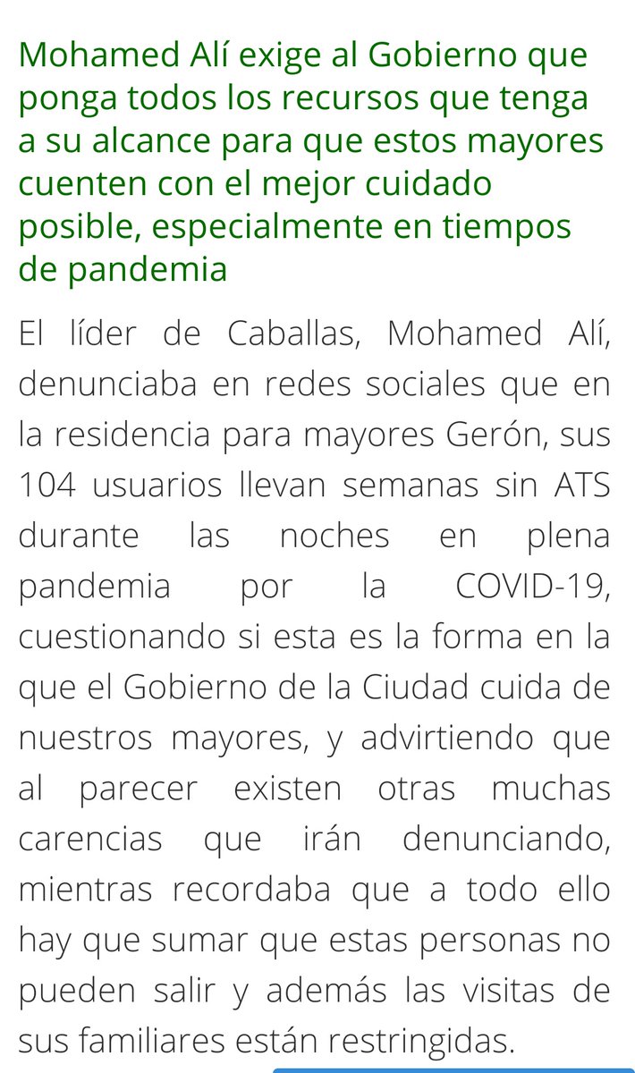 enfermeria's tweet photo. Atención #AlertaATS
Parece mentira. Soy antiguo DUE. Tengo casi 60 años y conocí pocos #ATS 
Me jubilaré y seguiré lo escuchando. 
Noticia en @ElPueblodeCeuta 
"Caballas (partido político) denuncia que los mayores de Gerón no tienen ATS por las noches"
https://t.co/Q0PnR4Qdsq https://t.co/ceUgraENtC