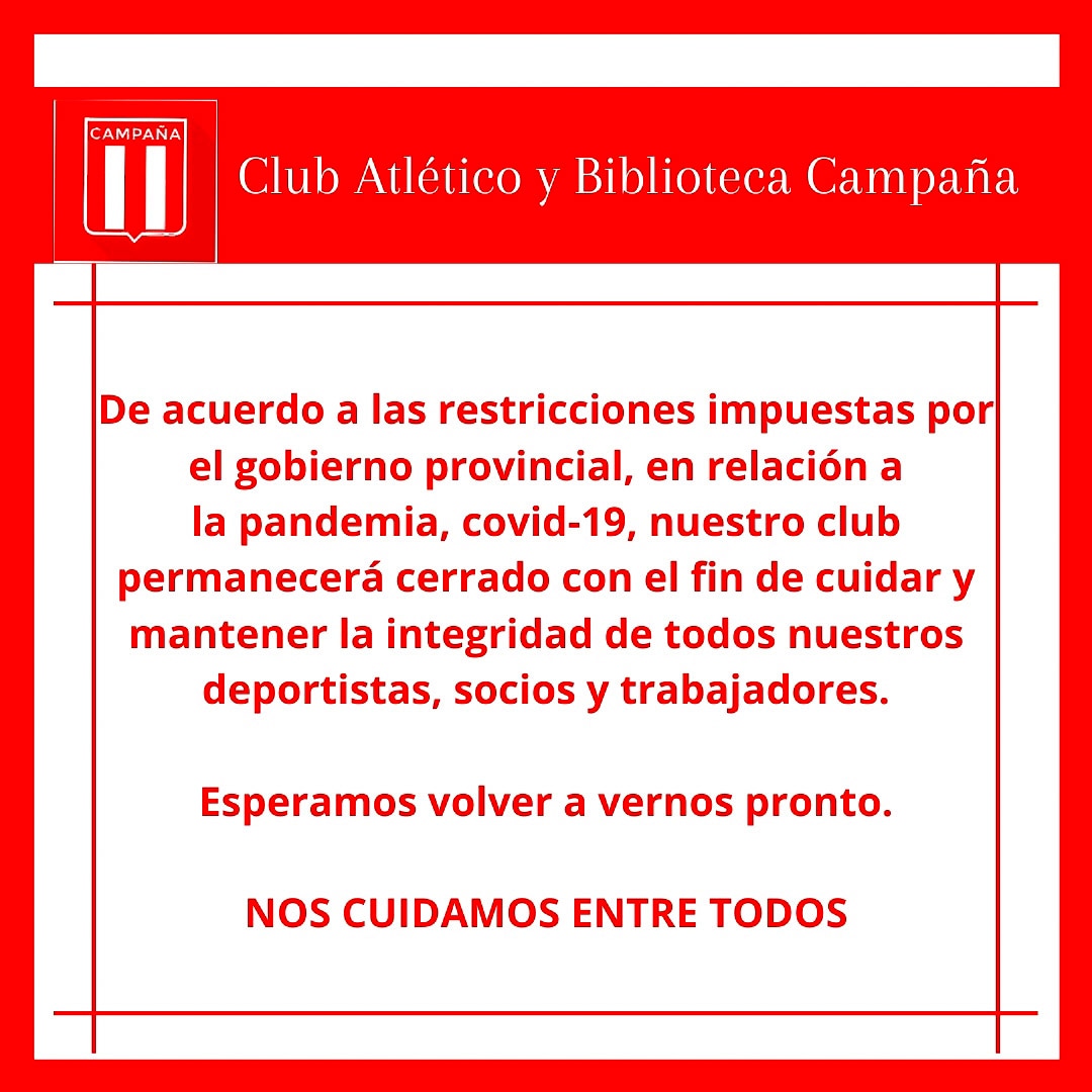 📣 INFORMACIÓN IMPORTANTE 🇦🇹
.
#cuídate 
#QuedateEnCasa
#NosCuidamos
#VamosCampaña 
#UnClubCadaDíaMásGrande  🇦🇹
🔴⚪🔴