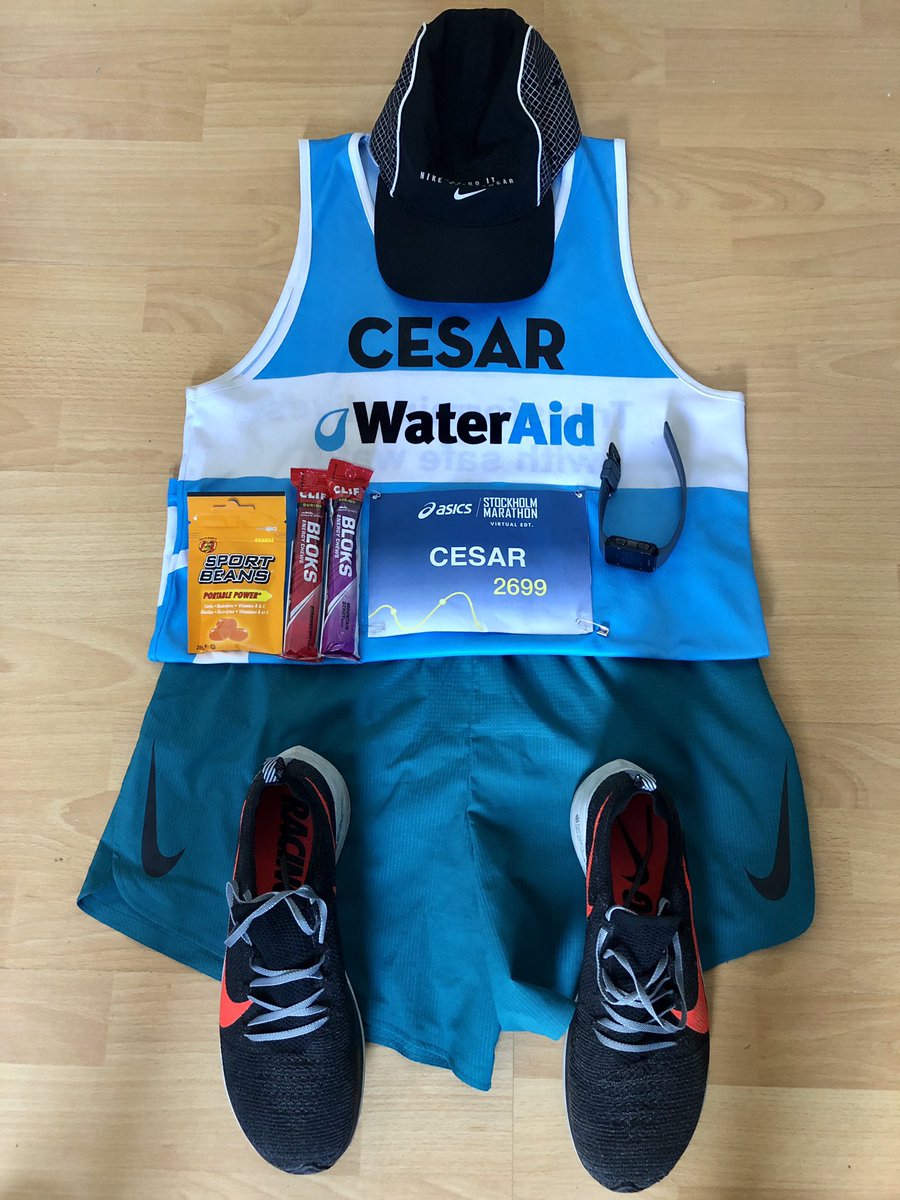 Run_Cesar_Run's tweet image. Flat lay ready for the Virtual Stockholm marathon 💪 I run for clean drinking 💦  for everyone everywhere @runnersworlduk @VMGiving @siwi_water @WaterAidUK @UKRunChat #handwashing #SDG6 #finishthirst #ukrunchat @WaterAidAmerica #run_cesar_run @GarminUK @WaterAidSverige