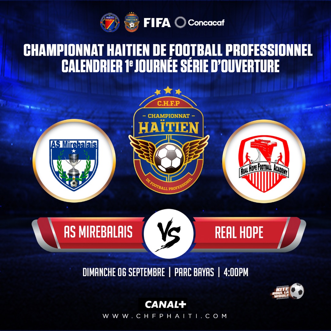 fhfhaiti's tweet photo. Tcheke akilè EKIP pa w la ap JWE? CHANPYONA NASYONAL🏆 #9MATCH🔥 🏆 #KiteBoullawoule⚽️🇭🇹 https://t.co/XvLxH1WJY9