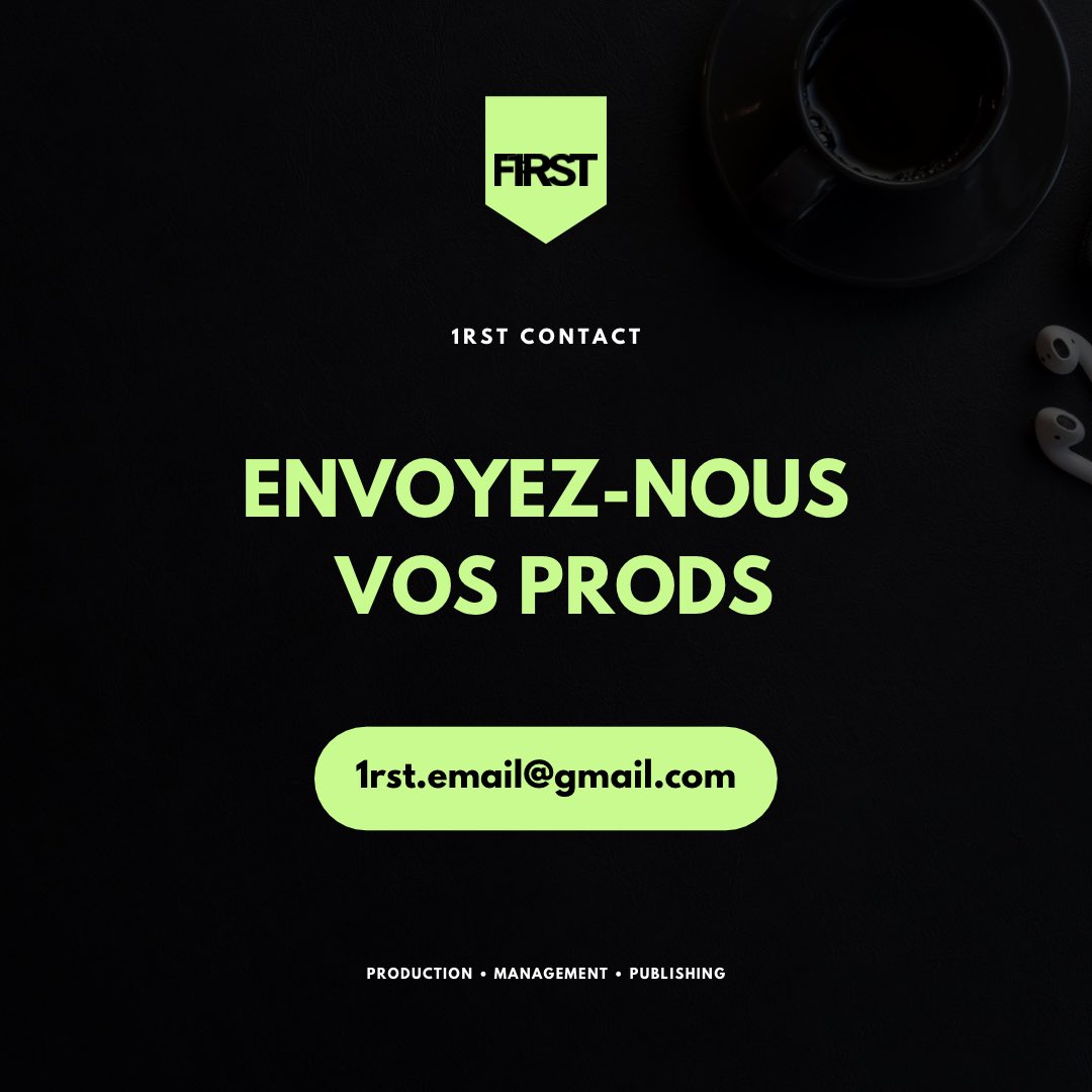1rstconcept's tweet photo. 👨🏻‍💻 | 𝗙𝟭𝗥𝗦𝗧 𝗖𝗢𝗡𝗧𝗔𝗖𝗧 

Nous sommes à la recherche de prods pour les projets de nos artistes. Genre : Rap, mais pas de style en particulier, au contraire si vous avez des ovnis, envoyez-les. 

🔂 RT appréciés ! 

📤 𝟷𝚛𝚜𝚝.𝚎𝚖𝚊𝚒𝚕@𝚐𝚖𝚊𝚒𝚕.𝚌𝚘𝚖 https://t.co/ywh8iGPraW