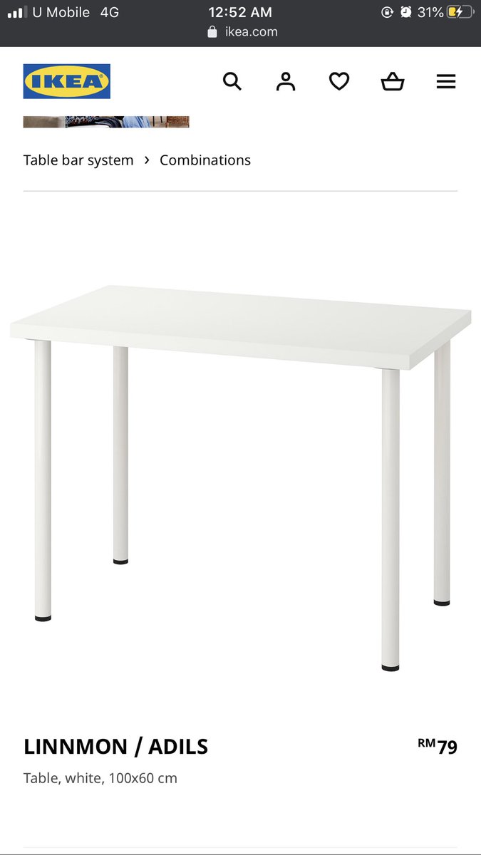 This one Ikea punya! I punya study table beli yg size 100x60 ni. Even beli yg size tu tapi agak besar jugak & berbaloi 