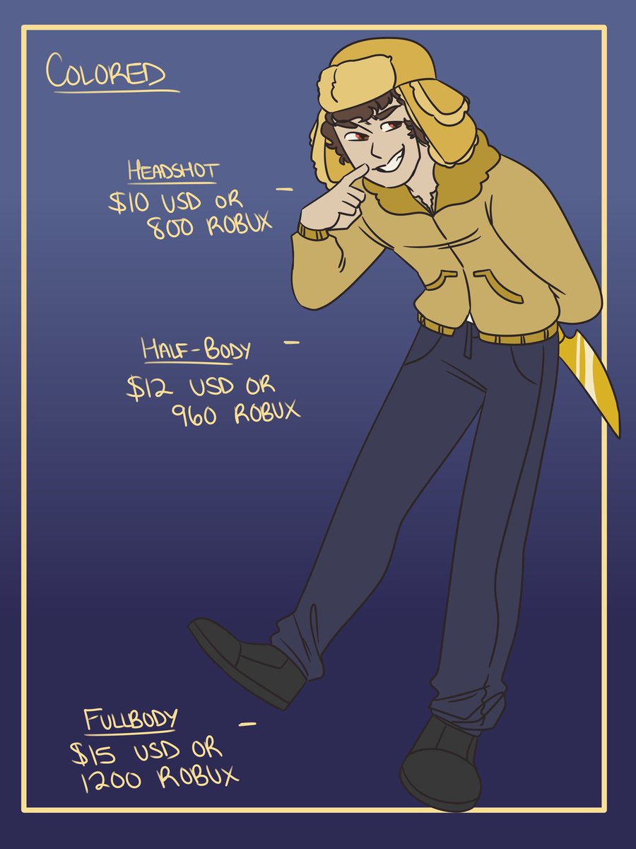 CloudedProxies's tweet photo. • UPDATED COMMISSION PRICES •

✨ Funds are accepted via Paypal/Roblox Groups/T-Shirts/Roblox Giftcards!

✨ Must pay 30% tax if paying via T-Shirts!

✨ Retweets are very appreciated!!

#commisions #commissionsopen #robloxart https://t.co/6IooebnvU4
