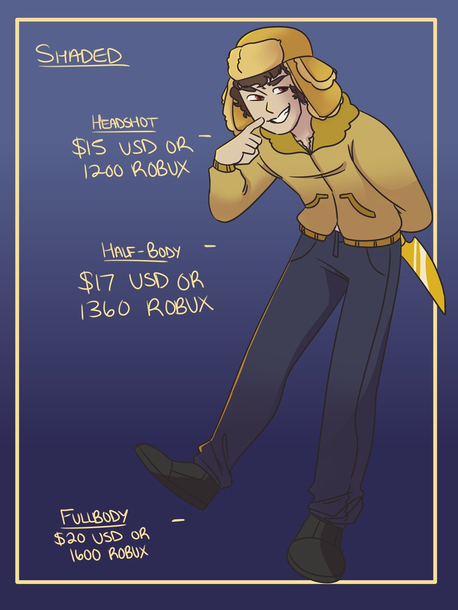 CloudedProxies's tweet photo. • UPDATED COMMISSION PRICES •

✨ Funds are accepted via Paypal/Roblox Groups/T-Shirts/Roblox Giftcards!

✨ Must pay 30% tax if paying via T-Shirts!

✨ Retweets are very appreciated!!

#commisions #commissionsopen #robloxart https://t.co/6IooebnvU4