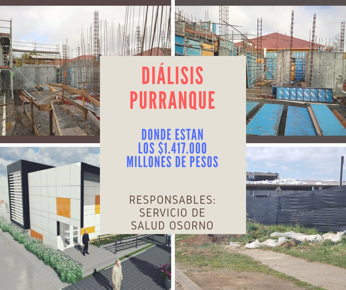 FenatsX's tweet photo. Donde están los $1.417.000 millones de pesos de DIÁLISIS DE PURRANQUE, esta obra beneficiaba a cerca de 42.000 pacientes de la Provincia, RESPONSABLES: 

SERVICIO DE SALUD OSORNO.
@DrEnriqueParis @arturozunigaj @sebastianpinera @biobio https://t.co/hlxfrioXwL