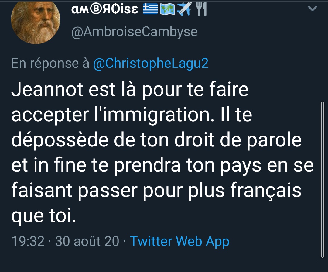 Isadiscpol's tweet photo. @Mr_Frexit @GregToussaint4 @Deputee_Obono Pauvre GToussaint, pauvre JMessiha... 
Ils bossent pour ceux qui vont de toute façon chercher à les "remigrationner", si l'on ne ferme pas les yeux sur les sentiments de ceux avec qui ils partagent leur haine des antiracistes universalistes. 
@GregToussaint4 @JeanMessiha https://t.co/aRwNG9PY7N