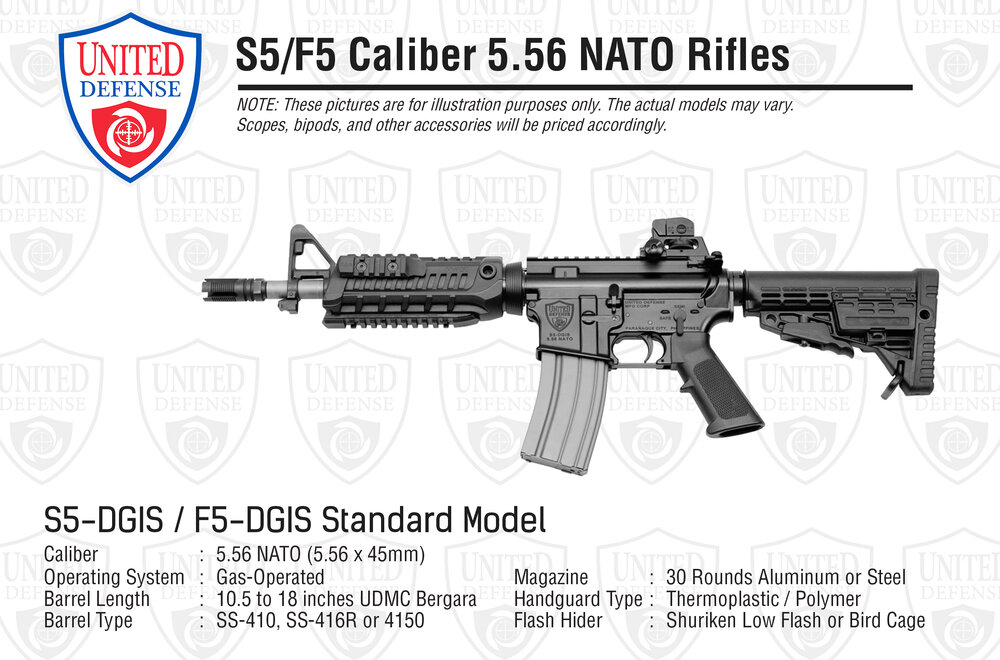 Also, we have the United Defence S5, which is ... an AR-15 manufactured in the Philippines.