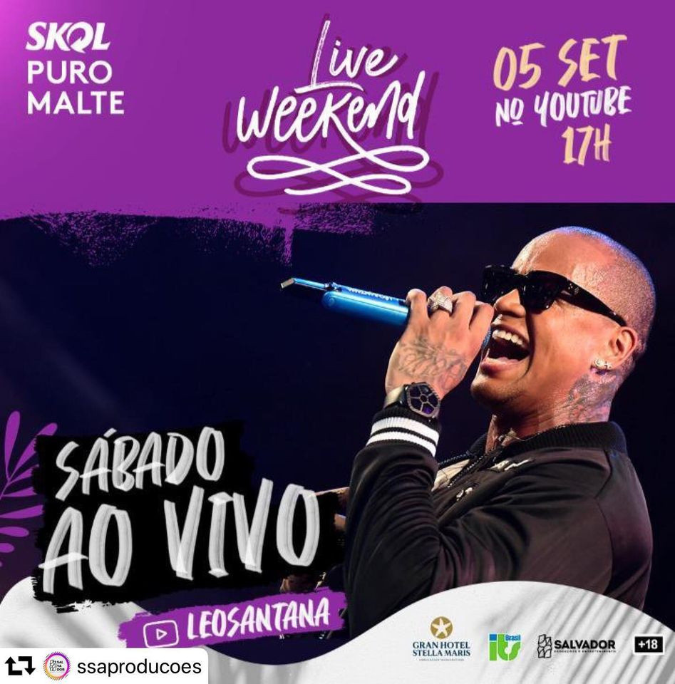 SergiFolia's tweet image. Neste sábado, dia 05, você pode curtir o GG AO VIVO na #LiveWeekend 😎🔥 Acompanhe no canal do Youtube de @leosantana, a partir das 17h 👊🏾⠀
⠀
#ClubDoGigante #LeoSantana #VemComOGigante @ssaproducoes