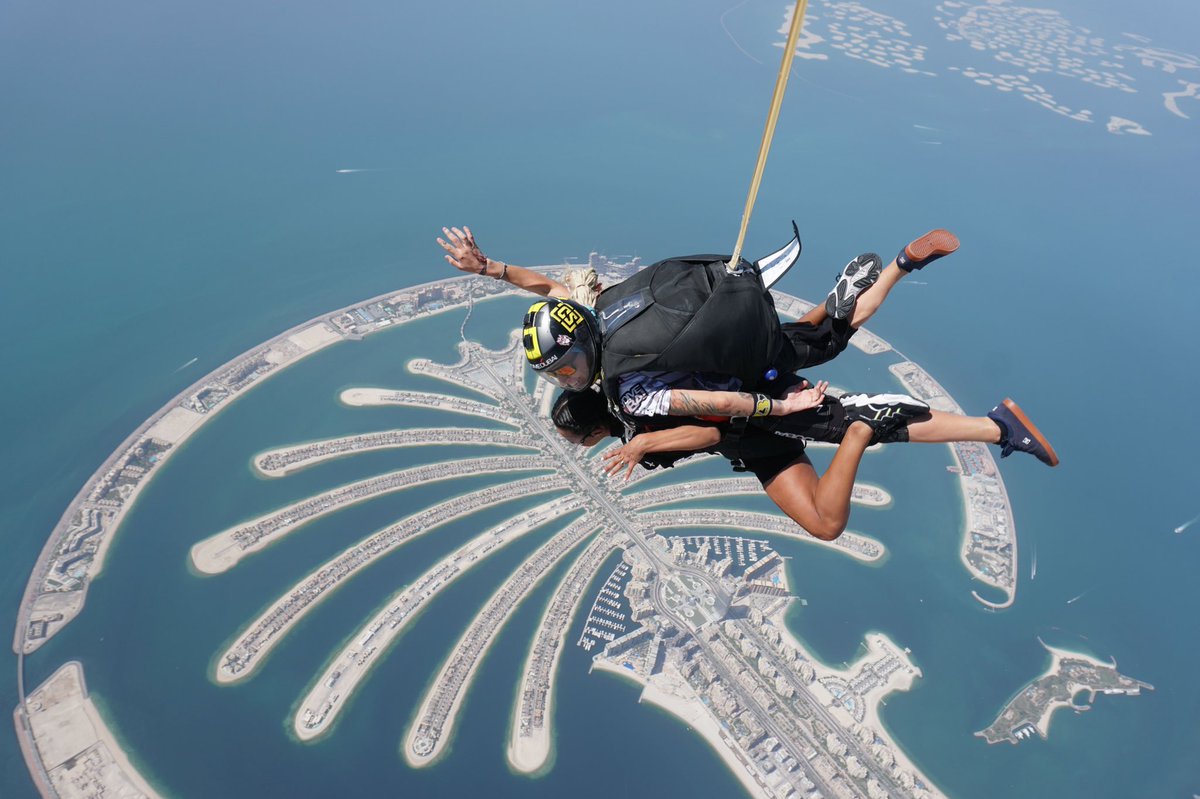 Skydiving together in Dubai was once in a lifetime