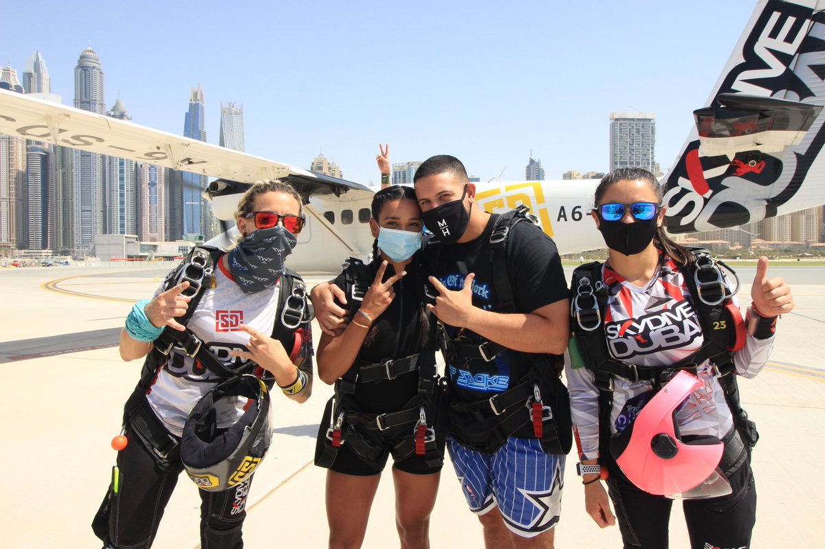 Skydiving together in Dubai was once in a lifetime
