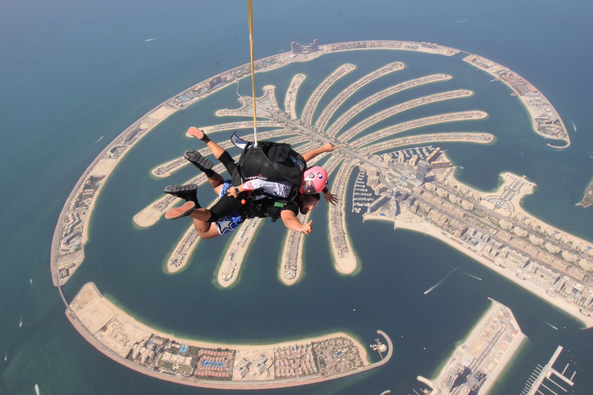 Skydiving together in Dubai was once in a lifetime