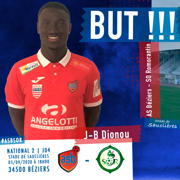 ASBeziersFoot's tweet photo. ⏱ 70’ | BUT !!!! J-B Dionou ouvre la marque sur un service de Mayela !
⚽ #ASBSOR 1️⃣ - 0️⃣
🔵🔴 #TeamASB https://t.co/u7iYonI2qe