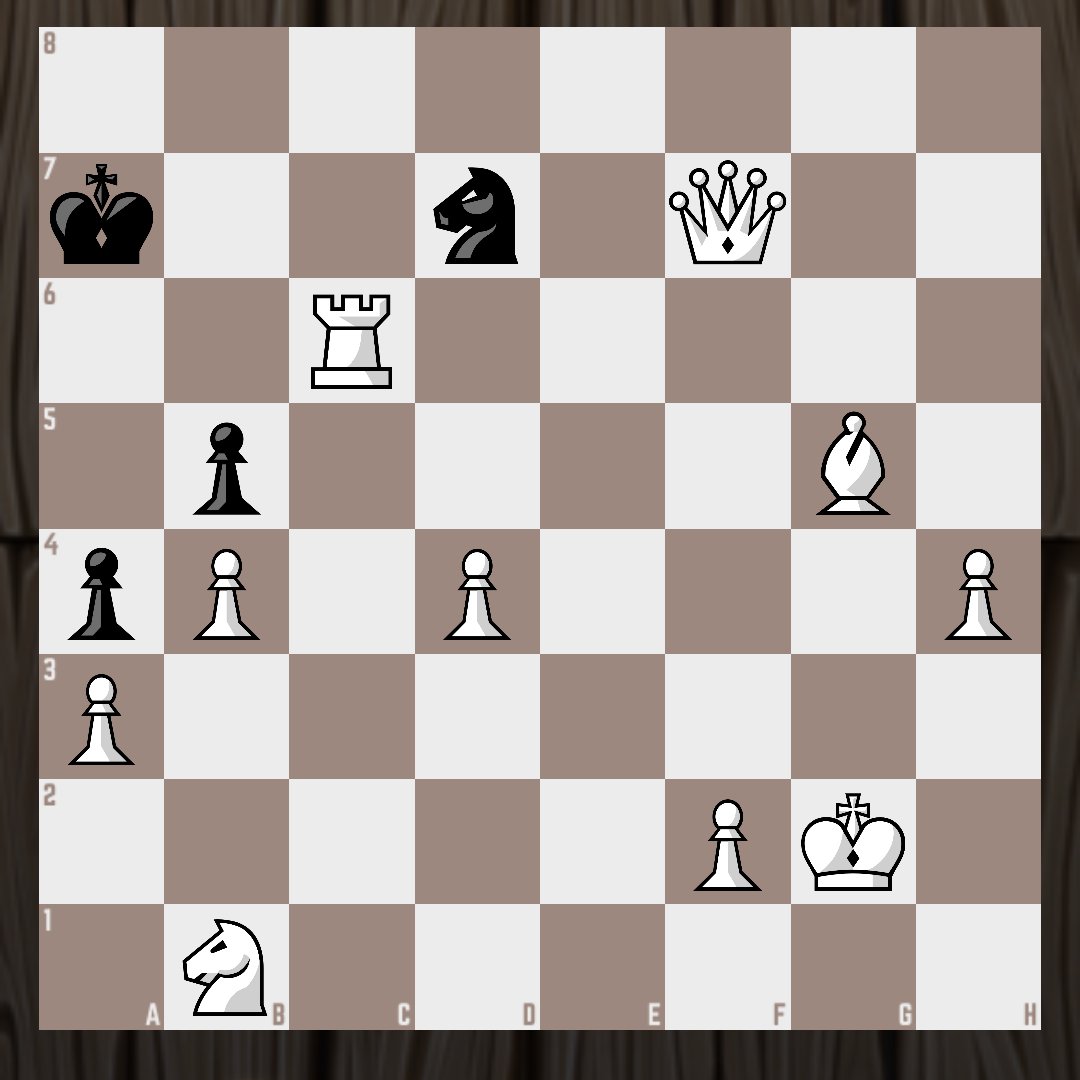 BlitzPuzzle's tweet photo. White mates in 2. Want more puzzles? Here's our puzzle blitz app: https://t.co/v9KFawQxn2.
.
#chess #chesstactics #chesslife #endgamestudies #dailychesspuzzle #chessplayer #gameofchess #chessstudy #gameofchessanyone #chessbeauty #beautifulchess #grandmaster #checkmate #endgames https://t.co/81xlCS00zp