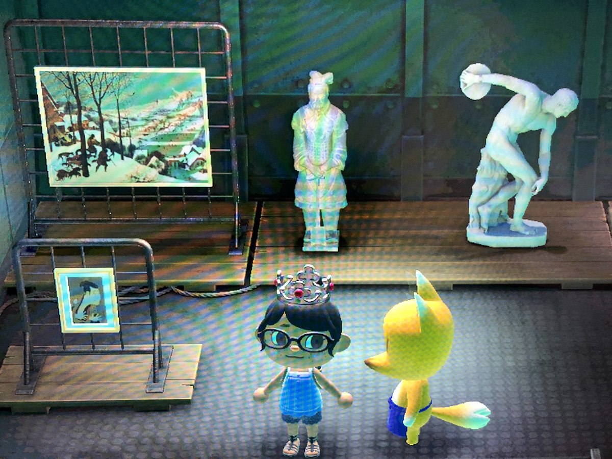 CrooklynACNH's tweet photo. Redd is here with a real scenic painting plus fakes scary, warrior and robust statues. Comment the one u want below and I’ll send dodo :) Must come now!

#AnimalCrossing #ACNH #AnimalCrossingNewHorizons https://t.co/nL5kcKL1wE