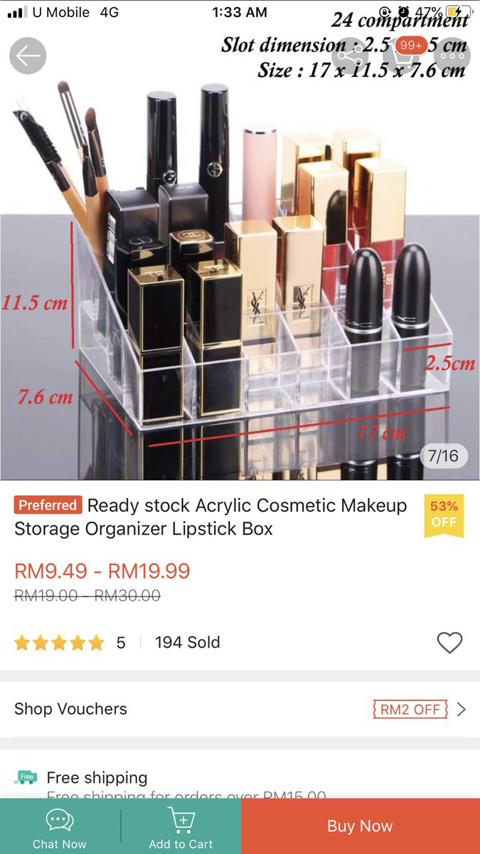 19) LIPSTICK ORGANIZER Girlsss I know some of you guys need this to put your lipstick! So no worries this one is for you  Tersusun je lipstick bila letak macam ni   https://shopee.com.my/product/2946099/3615755150?smtt=0.0.9