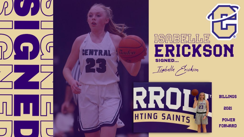 is_erickson's tweet photo. Excited to announce my commitment to Carroll College! A big thank you to everyone who has supported me throughout my career! Go Saints😇 @CCSaintsWBB @coachrgsayers @bailey_pasta01 @wearebc1 https://t.co/lguLi23Hse