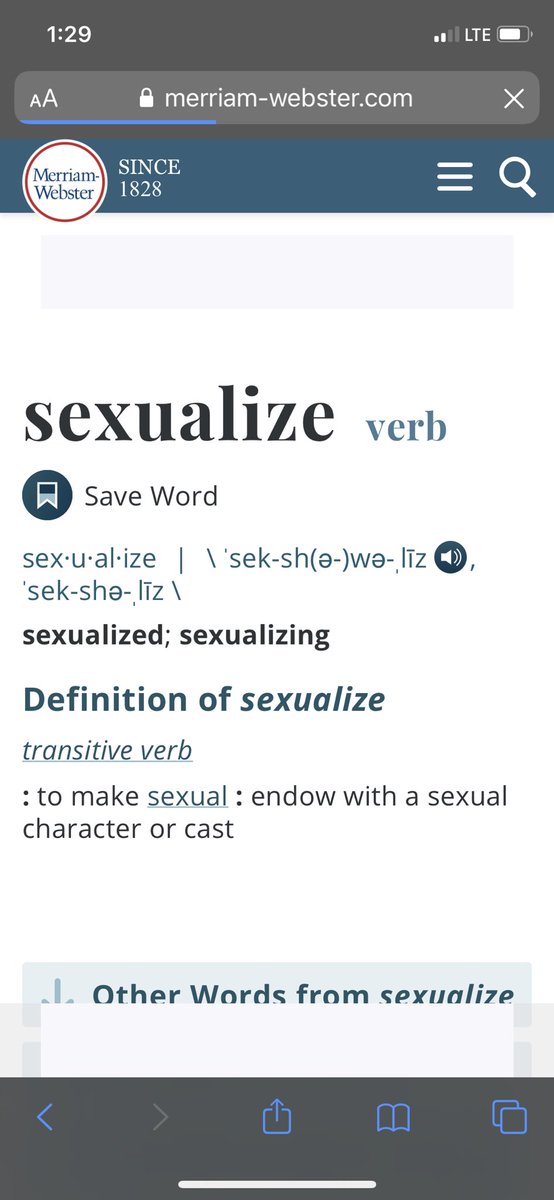 definition of sexualize as well as examples of what sexualizing ACTUALLY is