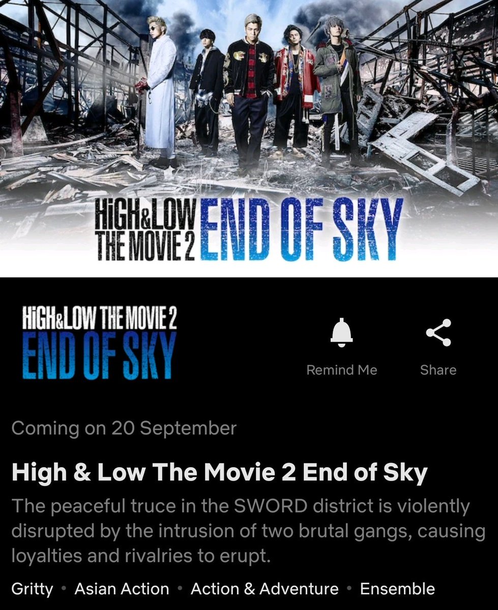 Yan 臣のもの High Low Movies Available In Netflix On Sept For Those Who Have No Idea In What Order To Watch It S Like This 1