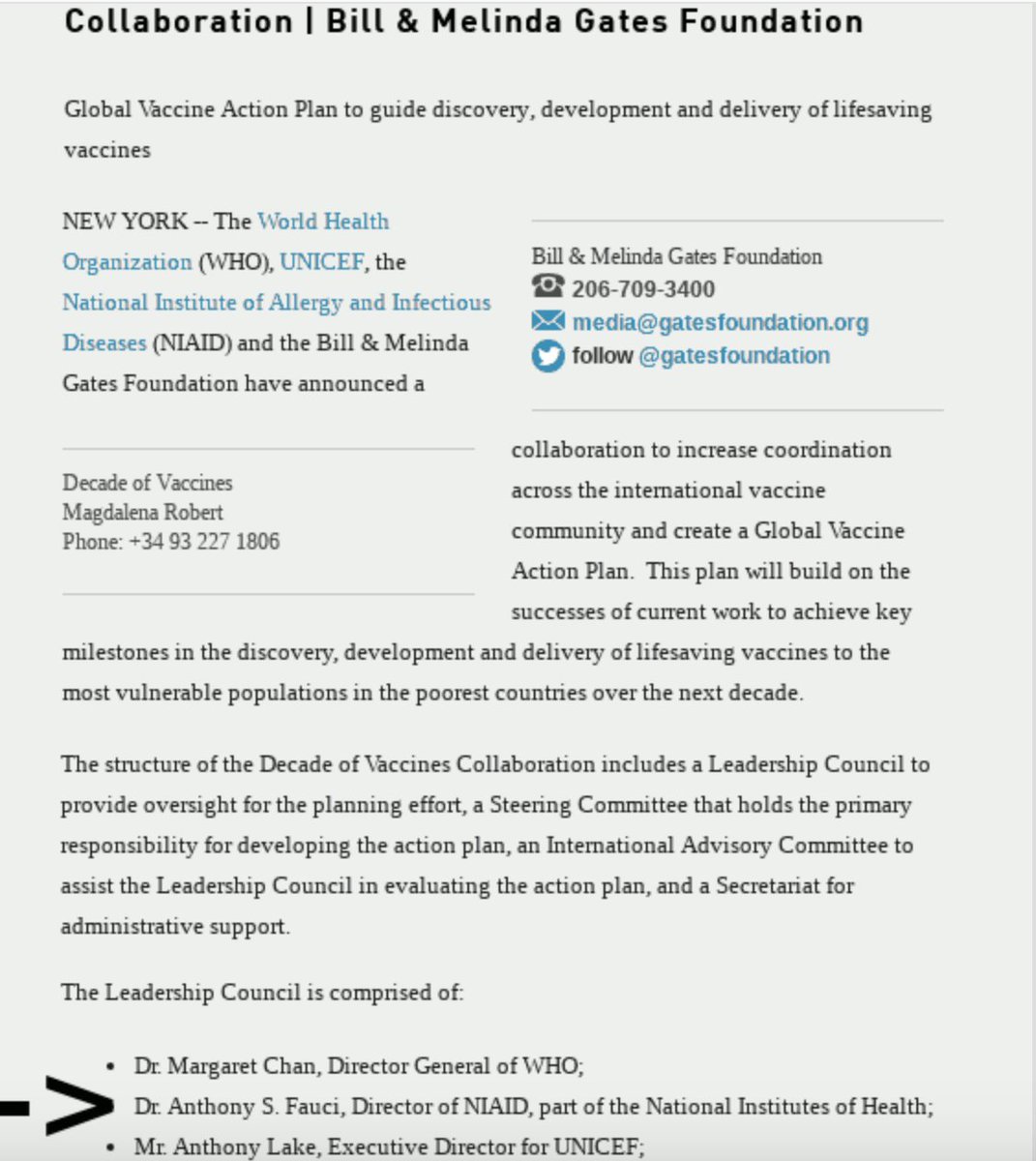 ClareTerice's tweet photo. @patton6966 @wildbirdplus Guess who's on the Board of the GatesFoundation... FAUCI! #PhonyFauci #FireFauci #BootBirx https://t.co/YGCCf3VDFv
