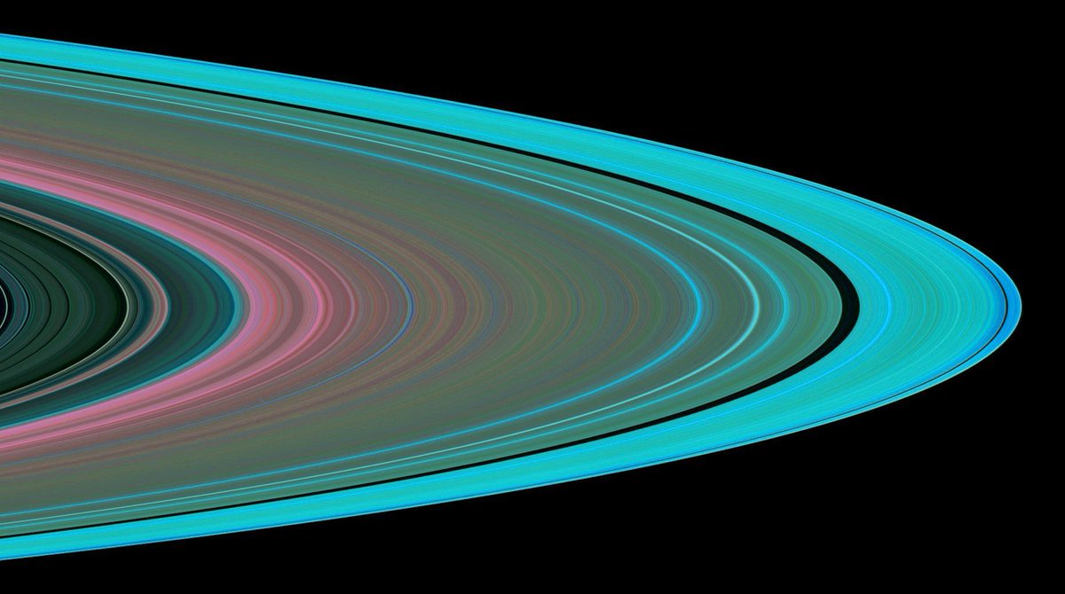 Saturn's rings seen in visible light (left) and radio waves (right). (📷NASA/JPL) #space
