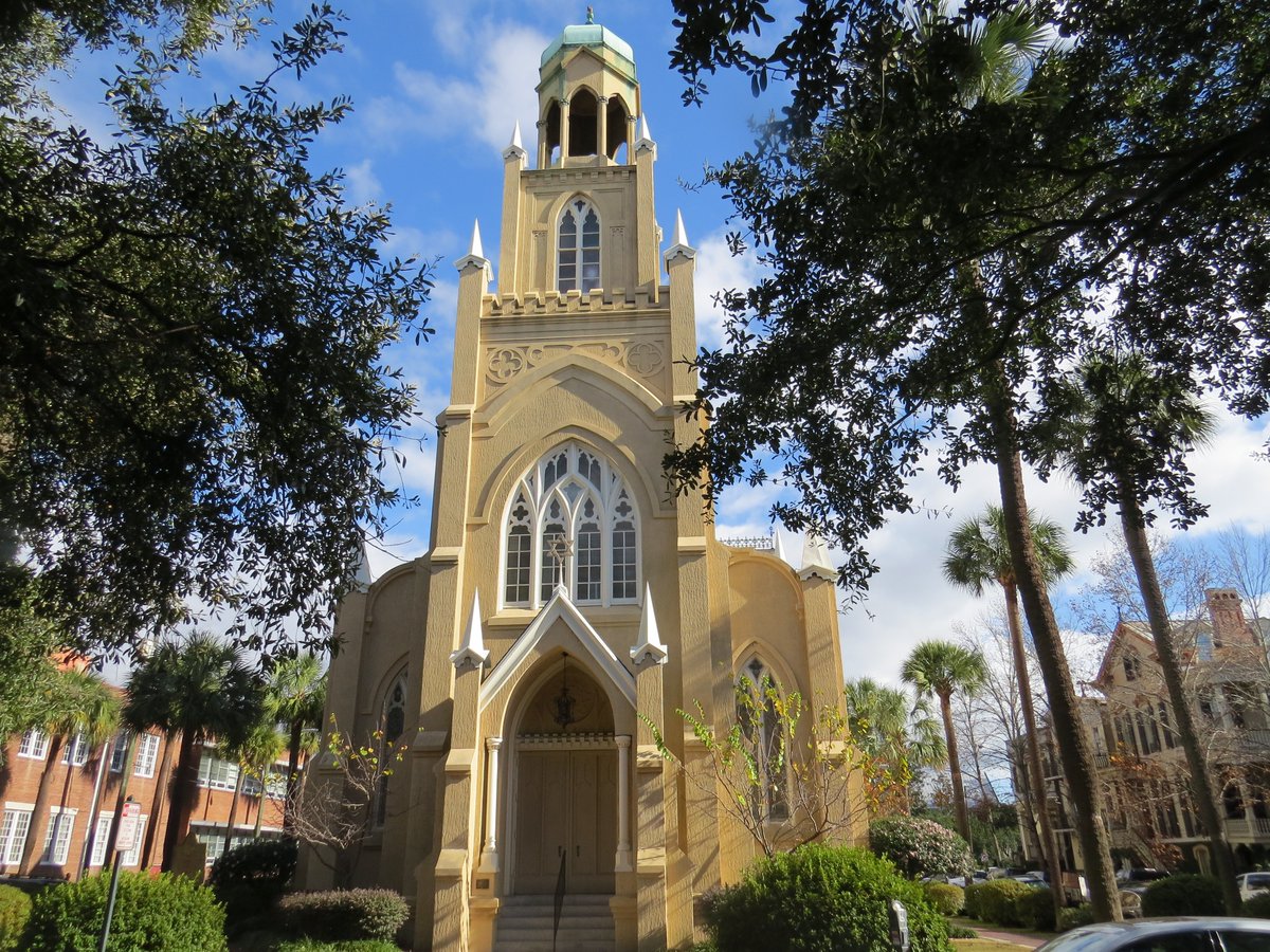Congregation Mickve Israel was built in 1878 in Savannah, Georgia.The congregation was founded by Sephardi Jews from London, England.[What is the deal with American shuls and flags by the bimmah? ]