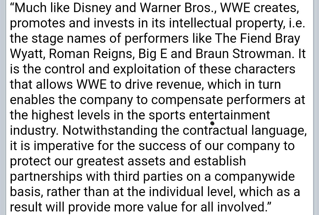 SeanRossSapp's tweet photo. Official WWE statement issued to @FightfulWrestle on third party deals https://t.co/8IY2EWksCz