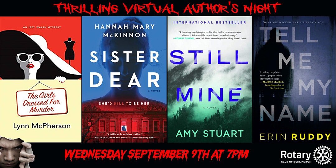 Do you have your ticket yet for our next #fundraiser - Virtual Thrilling Author’s Night this Wednesday? 

eventbrite.ca/e/thrilling-vi…

#BurlOn #Rotary #Charity #Community #PeopleOfAction #Halton #Burlington #BurlOnt
