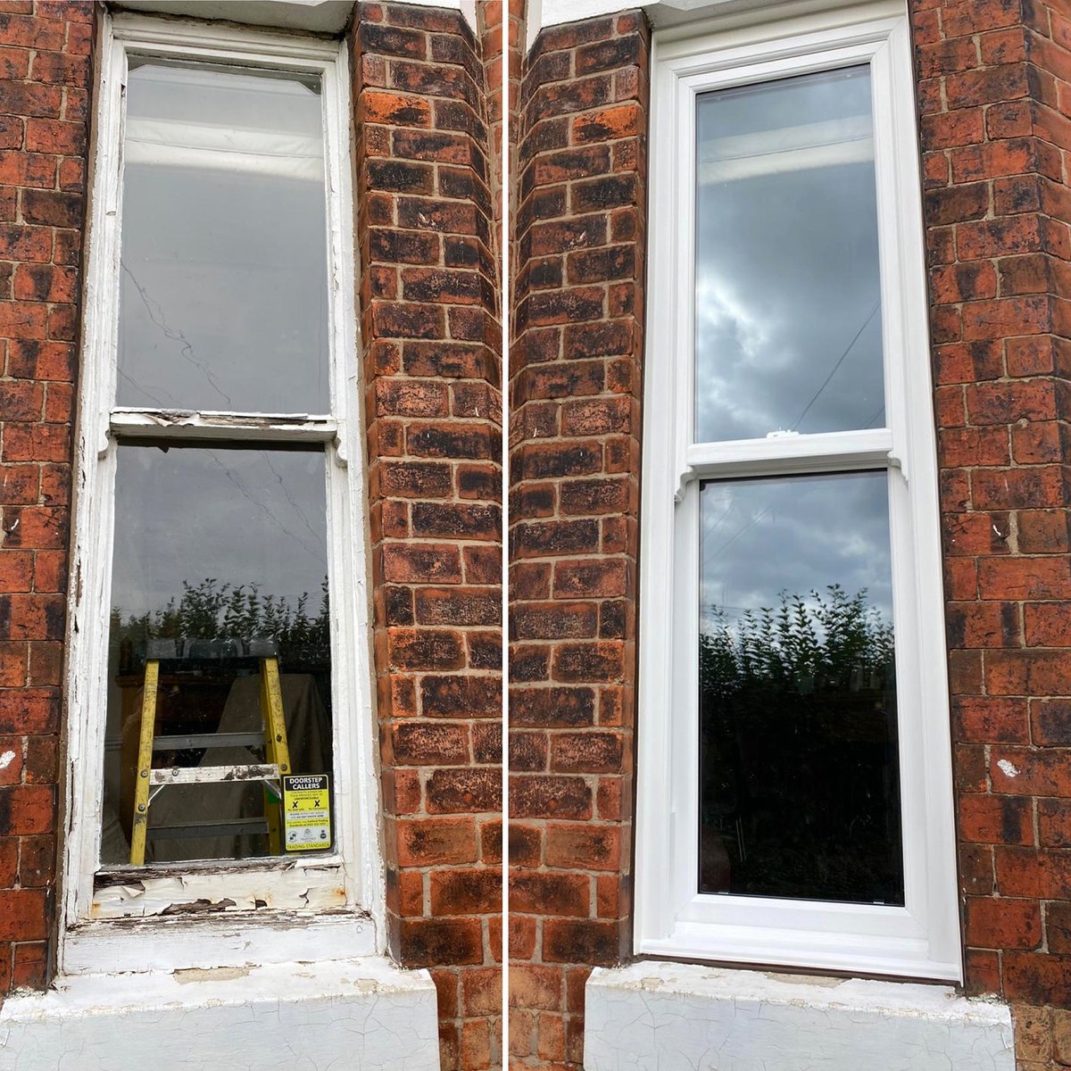 TheWindowCo's tweet image. BEFORE &amp;amp; AFTER ALERT.

We installed this sliding sash window yesterday &amp;amp; it just goes to show you can have a upvc double glazed window &amp;amp; still retain the period look of your property.

#sashwindow #sash