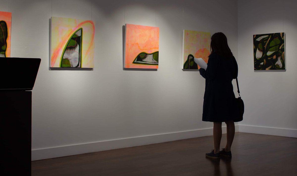Graphicscribe's tweet photo. My solo exhibition ’Magnetic fields under neon skies’ opened at the Wallace Gallery, Morrinsville yesterday. On until 4 October. https://t.co/4XA89HmfTY