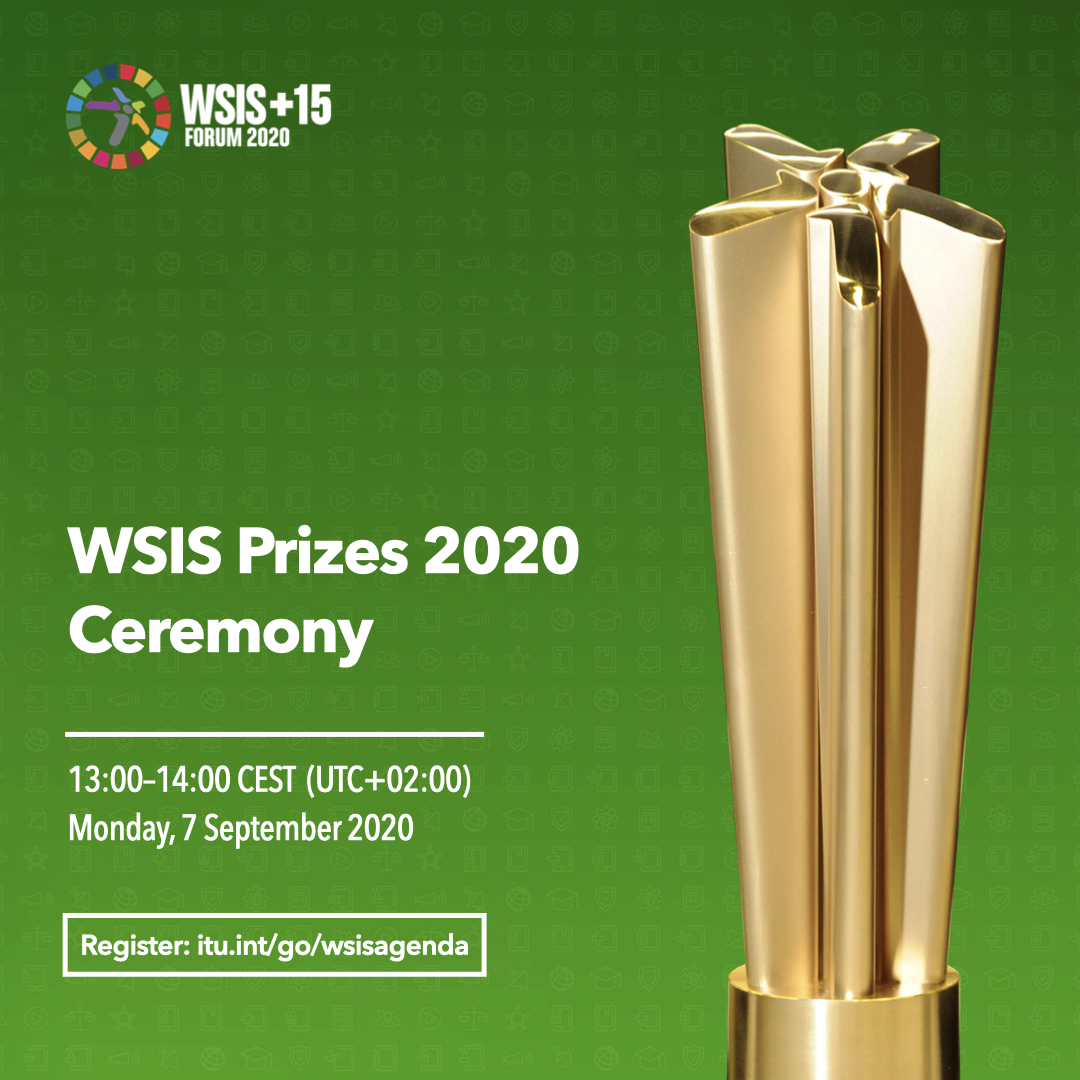 WSISprocess's tweet image. WSIS Forum 2020 Final Week! 
Starts 2 days from now!⏰
From the 7 to 10 September 2020.
The #WSIS Forum is pleased to invite you for our:
🏆Opening Segment: WSIS Prizes 2020 Awards Ceremony.
Monday, 7 September at 13:00–14:00 CEST.
Join here: itu.int/go/wsisagenda
@UNESCO @UNDP