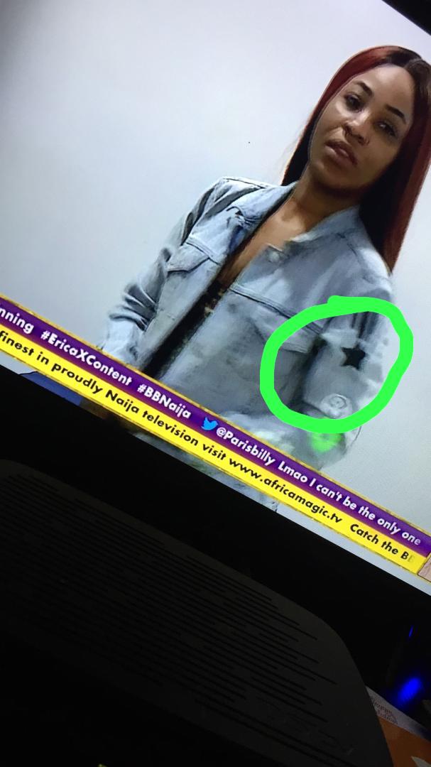tewannyong's tweet photo. Elites, comman see something on the Jacket Kidd gave Erica 😁😁😉 #bbnaija #EricaQueenOfWinning https://t.co/n7LFSc9iZD